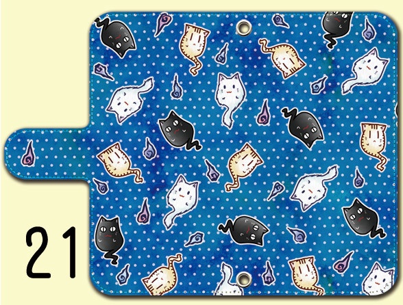 送料無料【両面(外内)印刷or内側白手帳型スマホケース カラバリ含50デザイン】受注生産