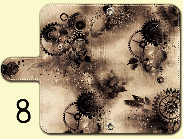 送料無料【両面(外内)印刷or内側白手帳型スマホケース カラバリ含50デザイン】受注生産