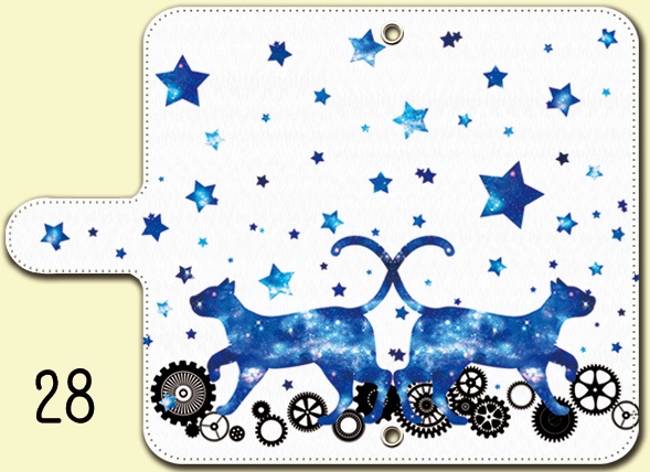 送料無料【両面(外内)印刷or内側白手帳型スマホケース カラバリ含50デザイン】受注生産