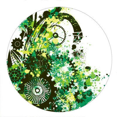 75mm缶ミラー 歯車パレード緑