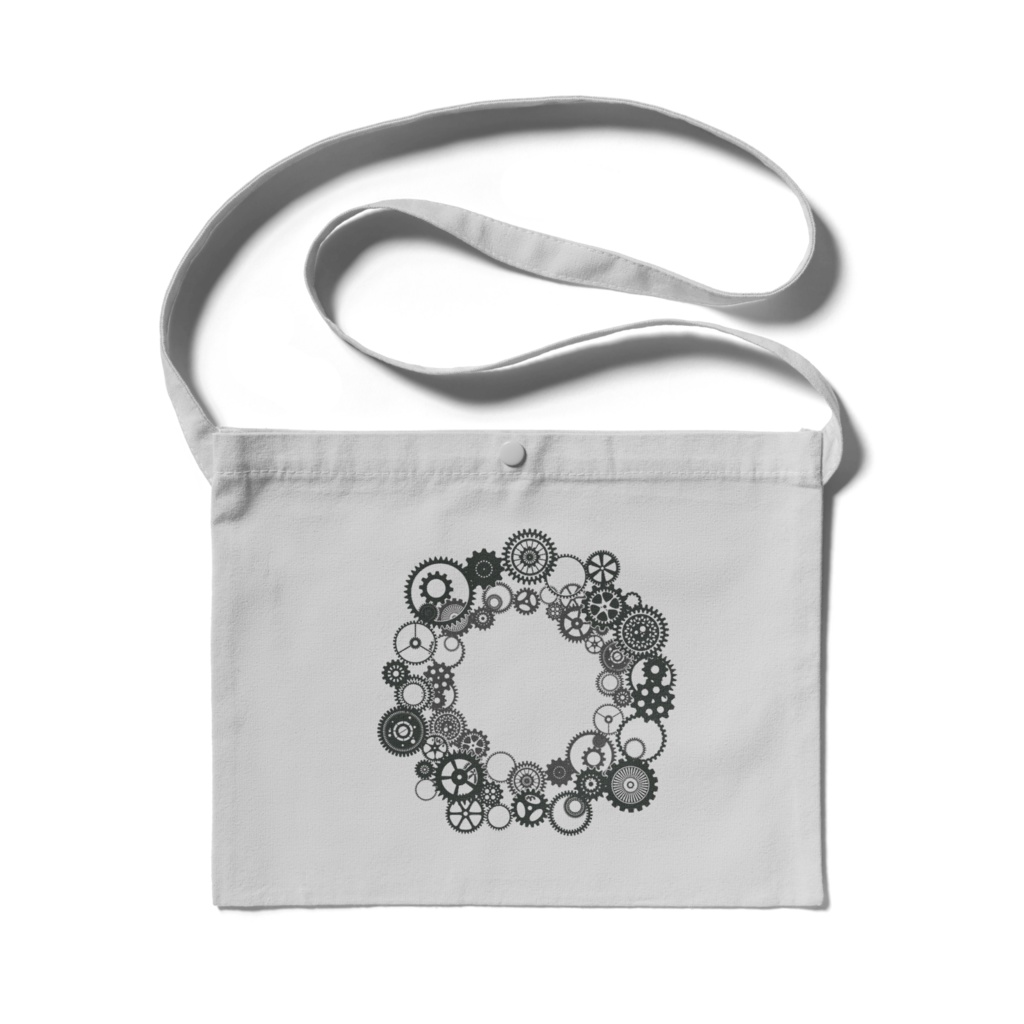 2重円歯車サコッシュ ナチュラル・グレー