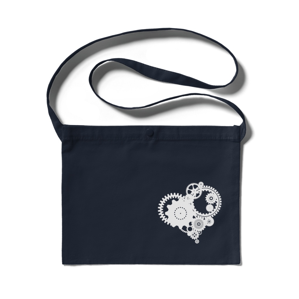 歯車白ハートサコッシュ黒・ネイビー