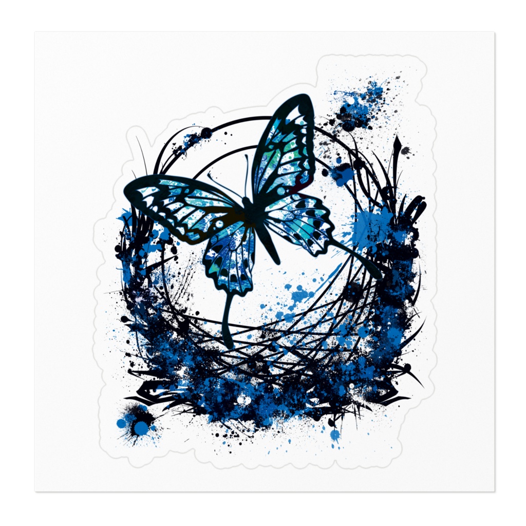 アゲハ蝶赤・青ステッカー