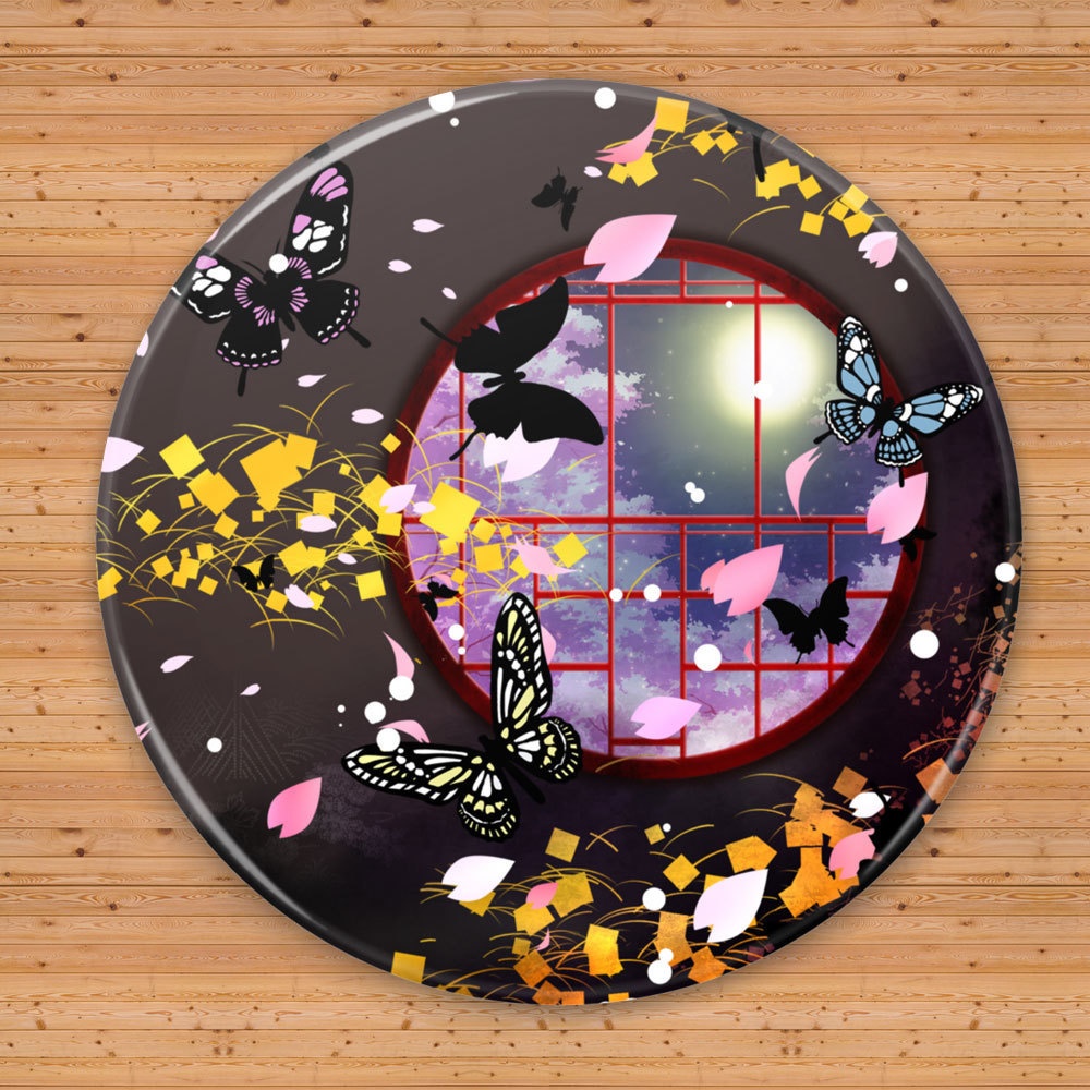 75mm 夜桜蝶缶ミラー