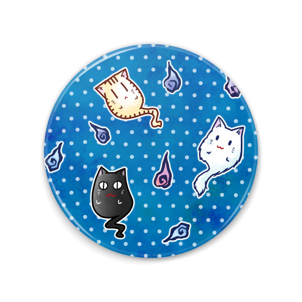 75mmねこゆうれい缶ミラー