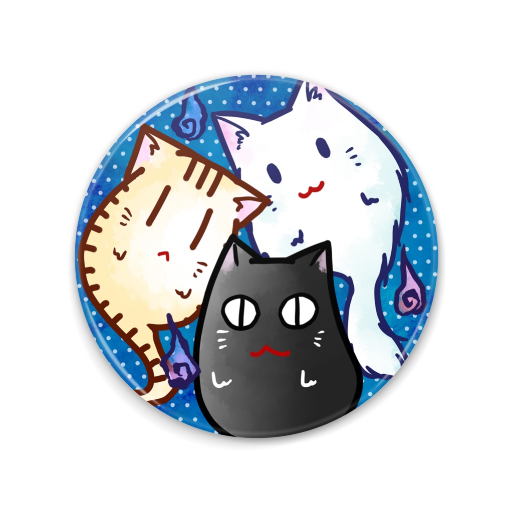 75mmねこゆうれい缶ミラー