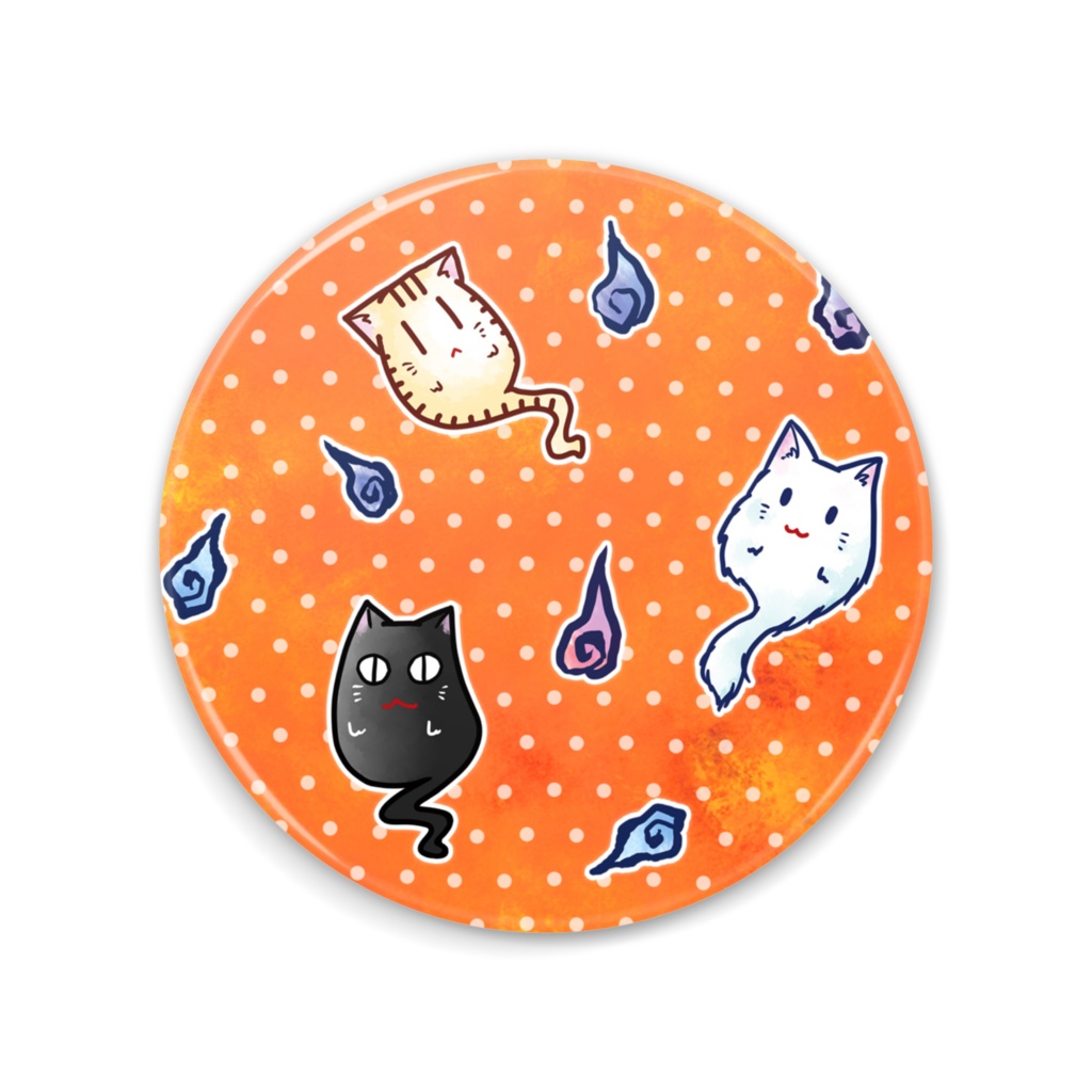 75mmねこゆうれい缶ミラー