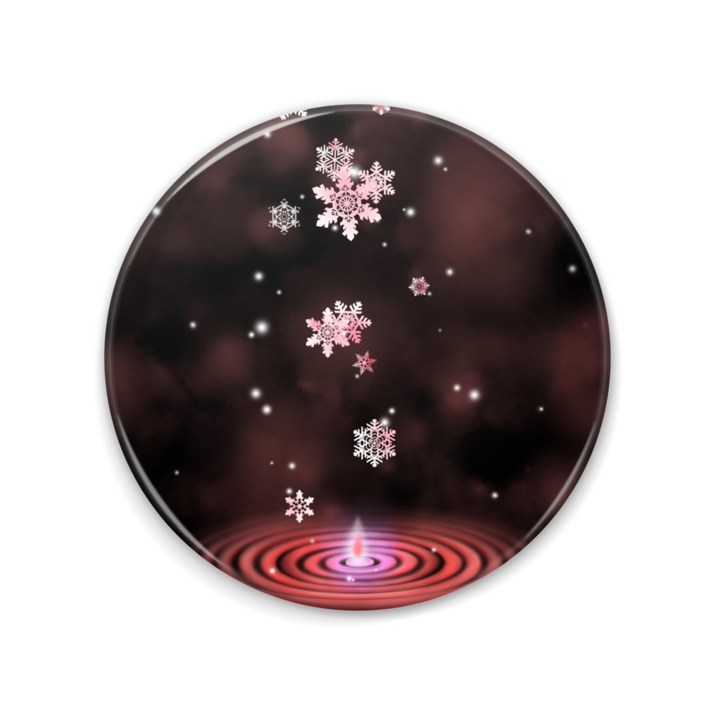 75mm雪の雫水色・ピンク缶ミラー