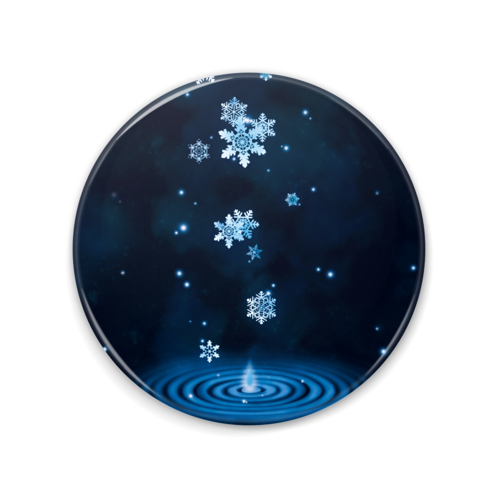 75mm雪の雫水色・ピンク缶ミラー