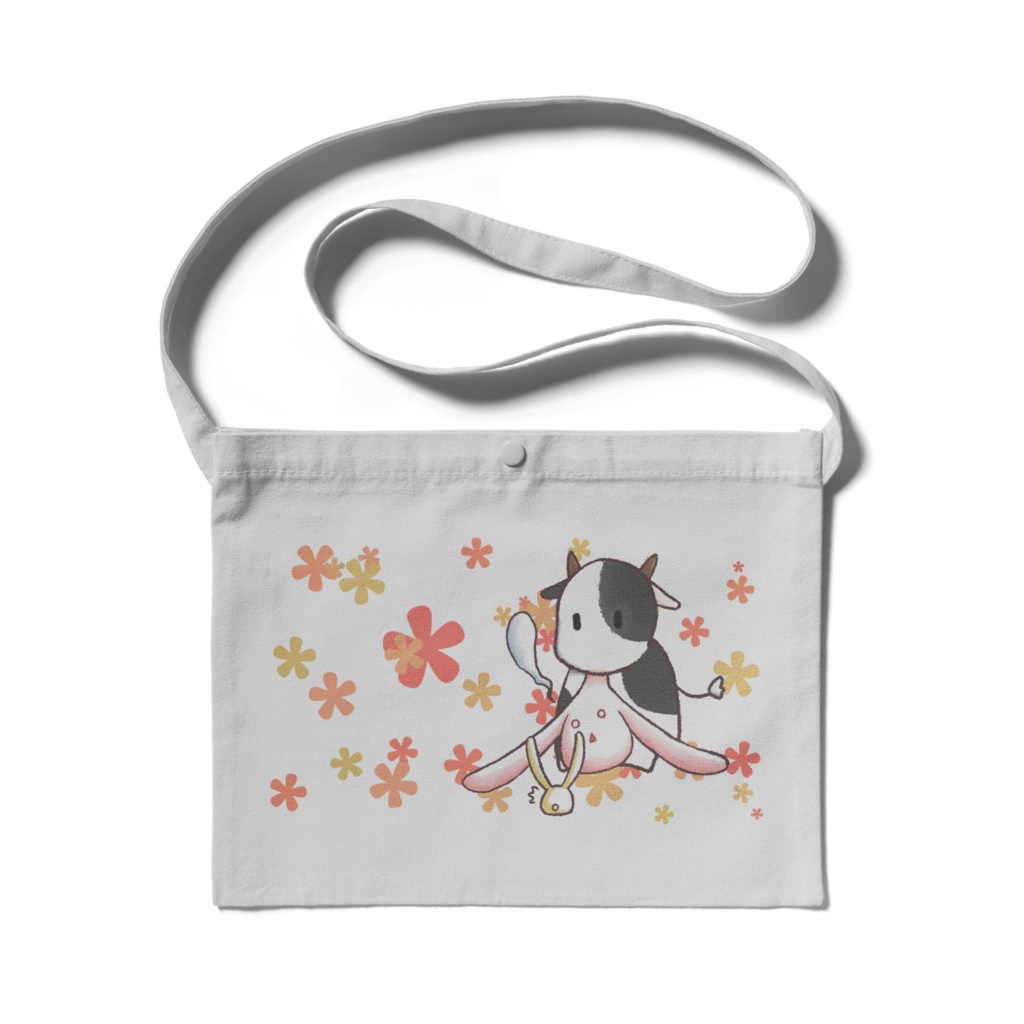 もちうさぎと牛サコッシュ4色