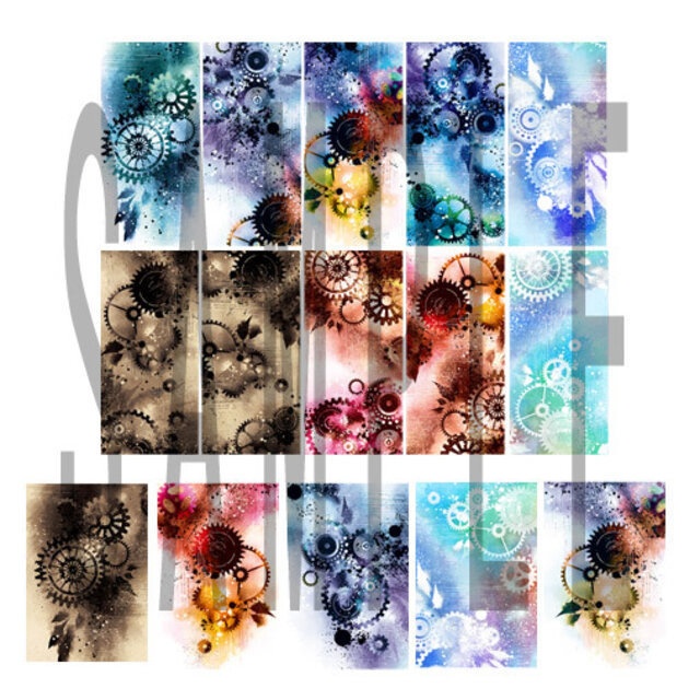 25枚:歯車霧雨フレークシール