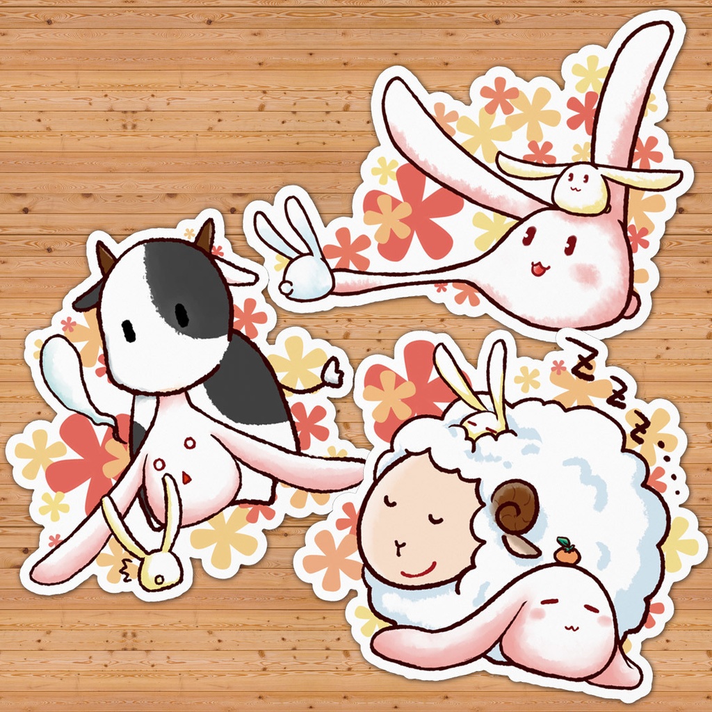 もちうさぎシリーズステッカー