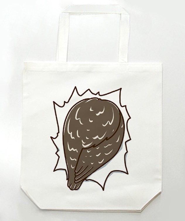 両面トートバッグ ハマり動物-ふくろう-