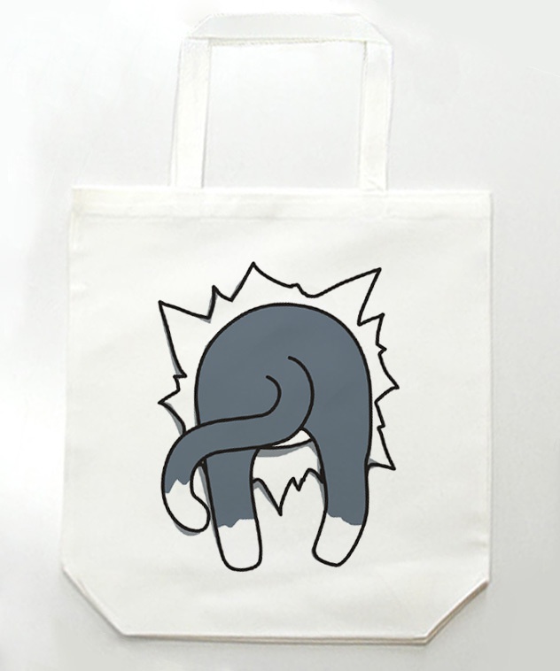 【在庫セール】両面トートバッグハマり動物ハチワレ猫