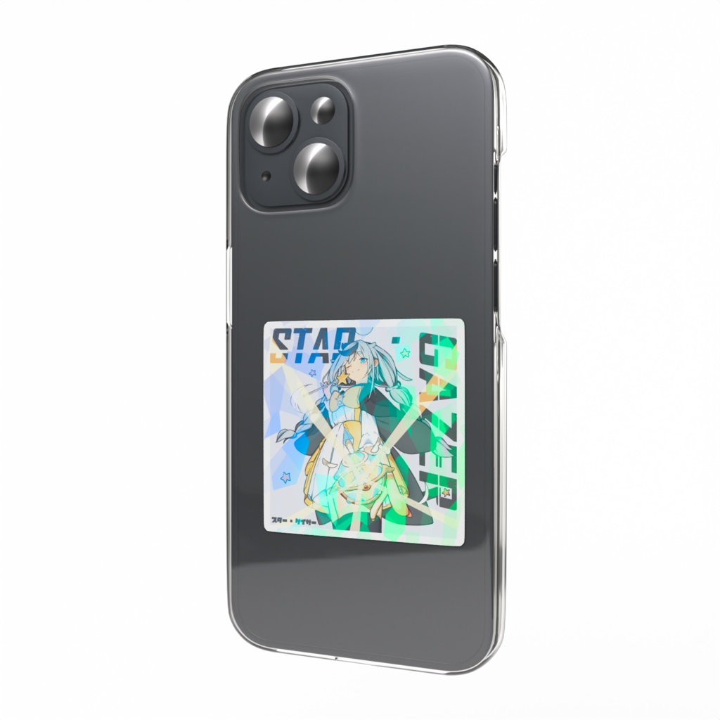 スター・ゲイザー ホログラムスマホステッカー 白
