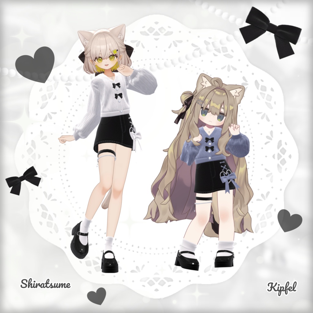 【VRChat向け3D衣装】Ribbon Cardigan