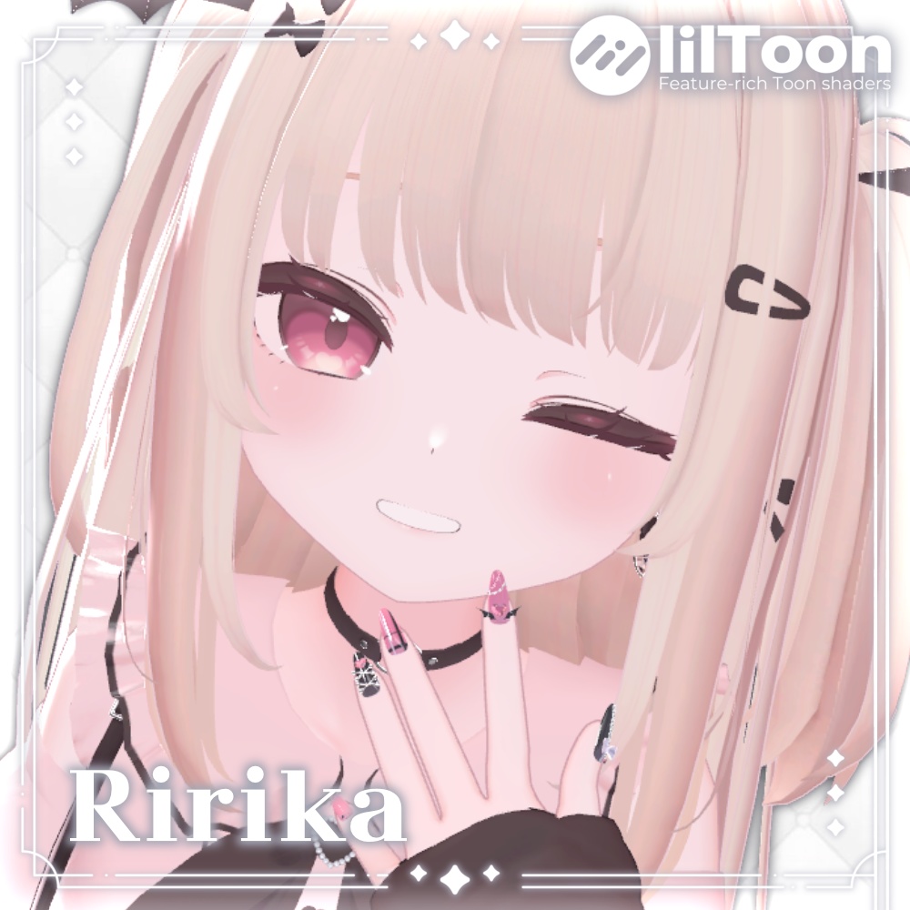 【VRChat向け3Dネイル】LS_Nail01🎀🖤