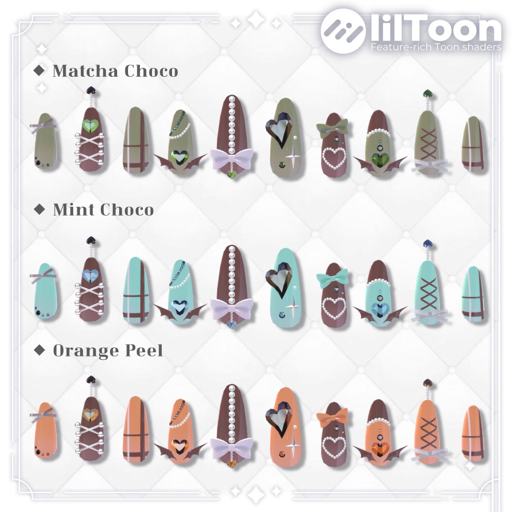 【VRChat向け3Dネイル】LS_Nail01🎀🖤