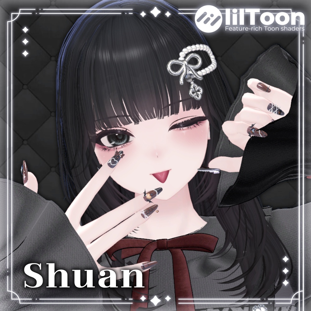 【VRChat向け3Dネイル】LS_Nail01🎀🖤