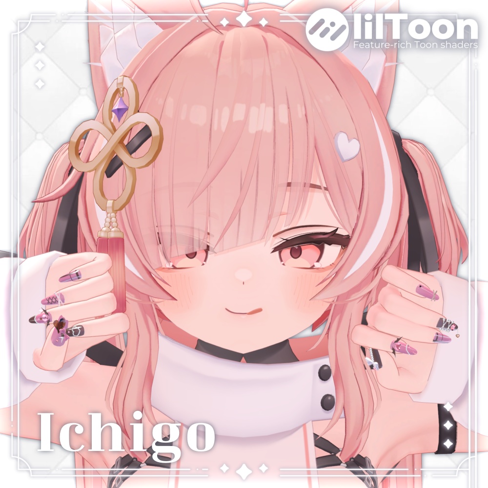 【VRChat向け3Dネイル】LS_Nail01🎀🖤