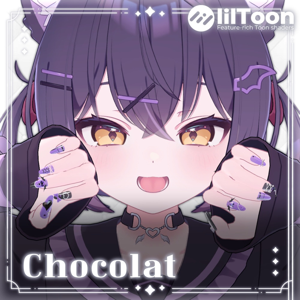 【VRChat向け3Dネイル】LS_Nail01🎀🖤