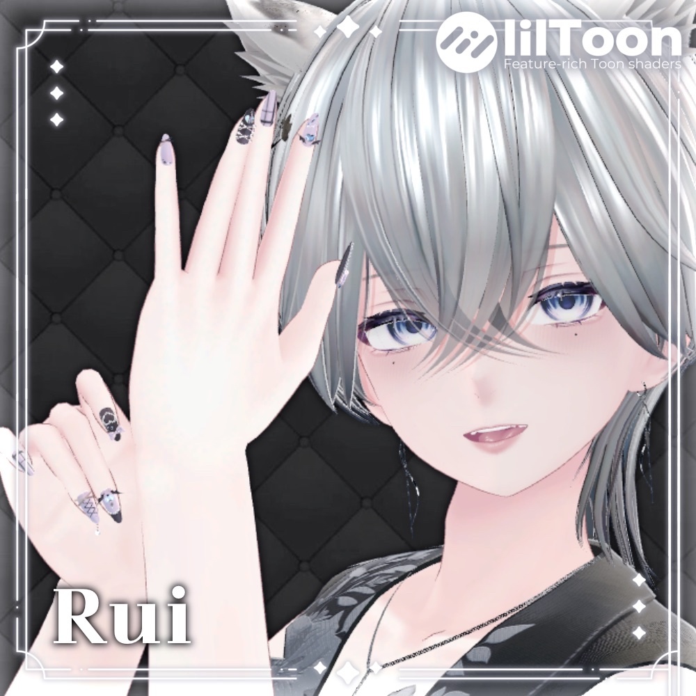 【VRChat向け3Dネイル】LS_Nail01🎀🖤