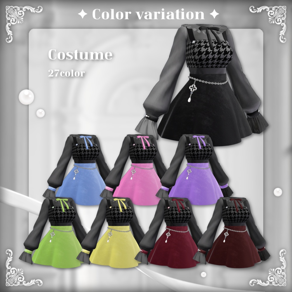 【VRChat向け3D衣装】Scure Clover🍀🖤