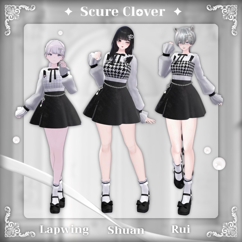 【VRChat向け3D衣装】Scure Clover🍀🖤