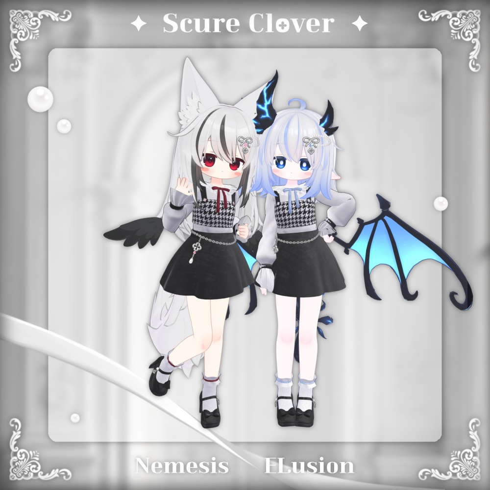 【VRChat向け3D衣装】Scure Clover🍀🖤