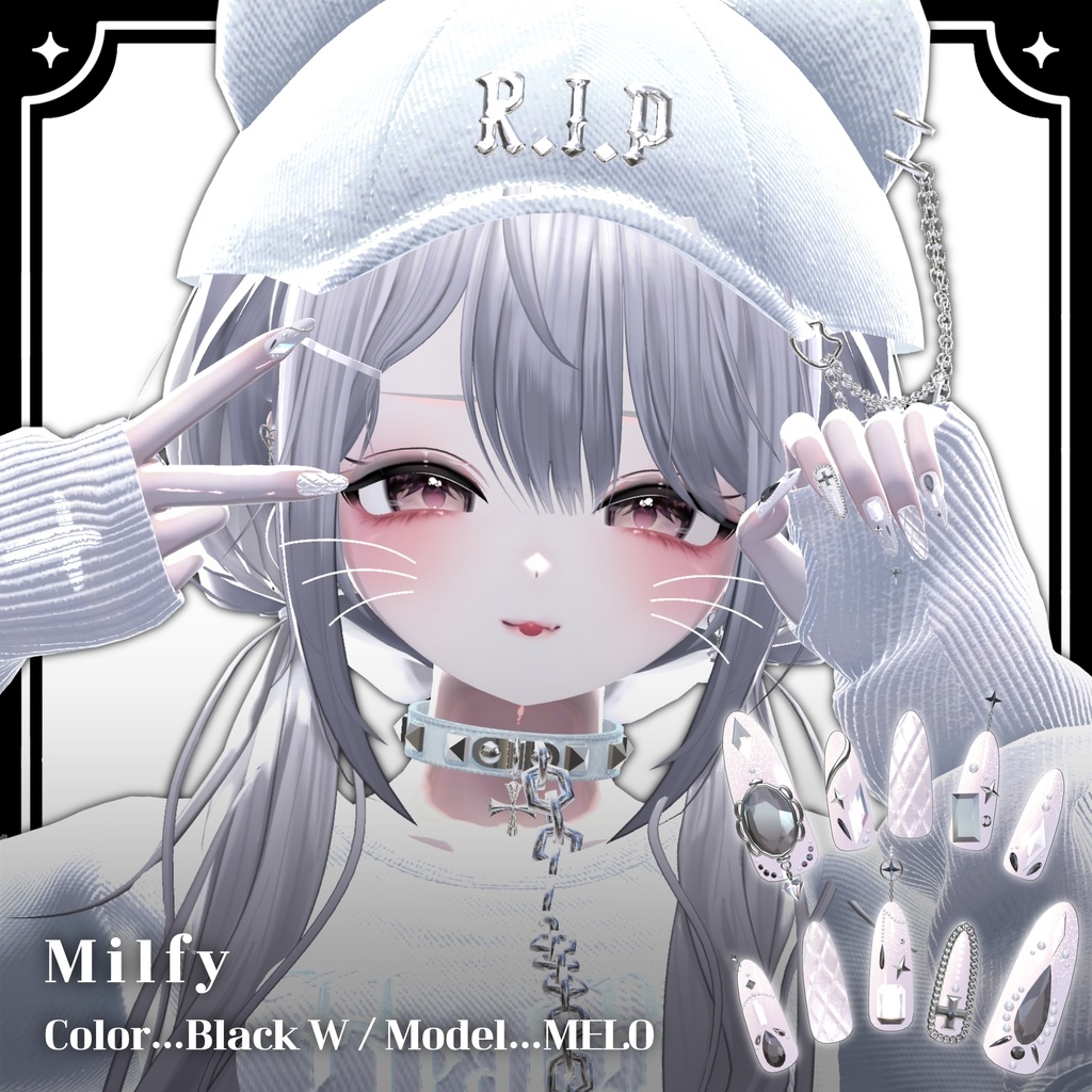 【VRChat向け3Dネイル】LS_Nail02💎◆