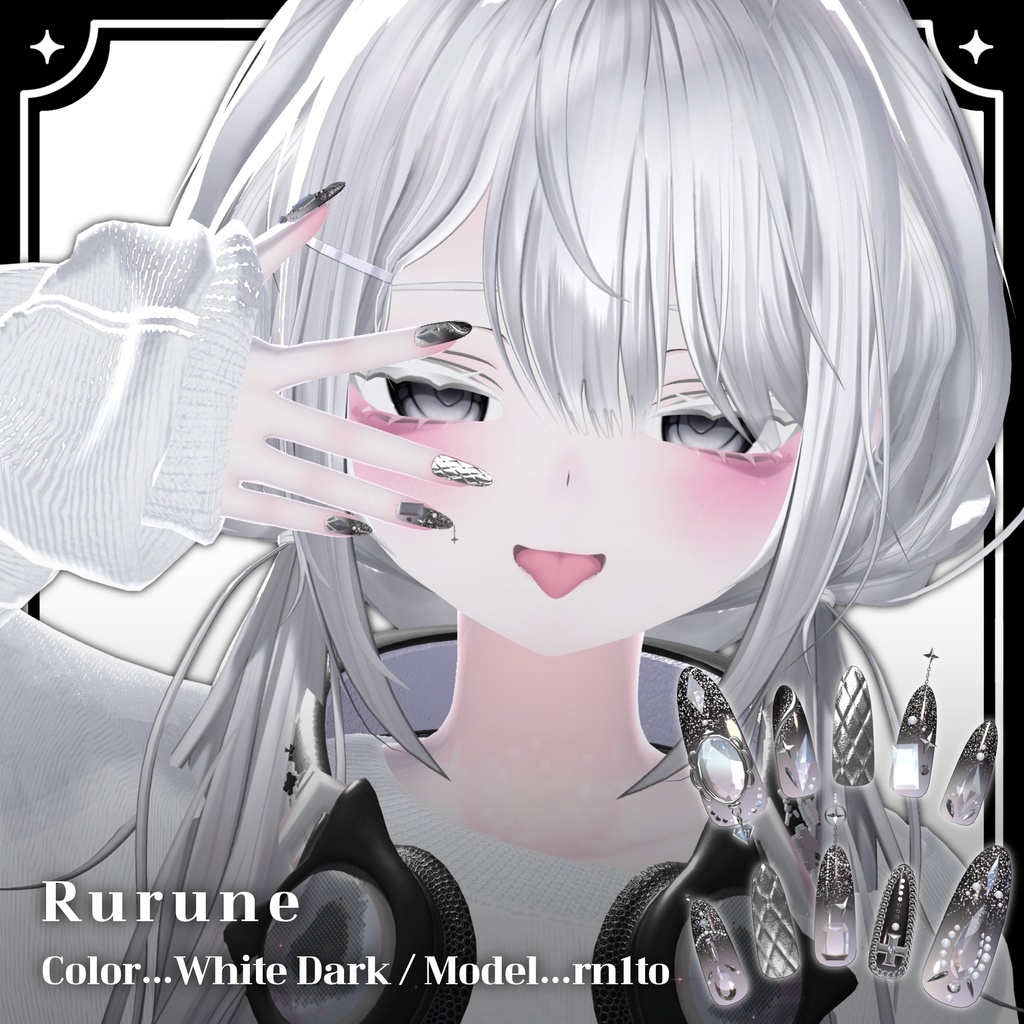 【VRChat向け3Dネイル】LS_Nail02💎◆