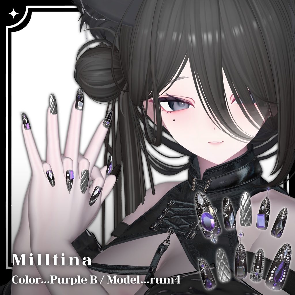 【VRChat向け3Dネイル】LS_Nail02💎◆
