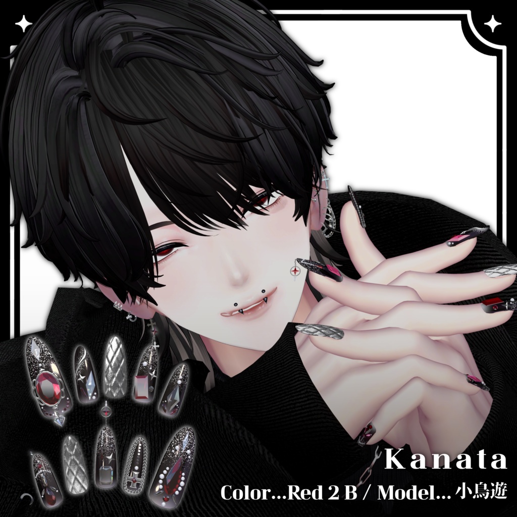 【VRChat向け3Dネイル】LS_Nail02💎◆