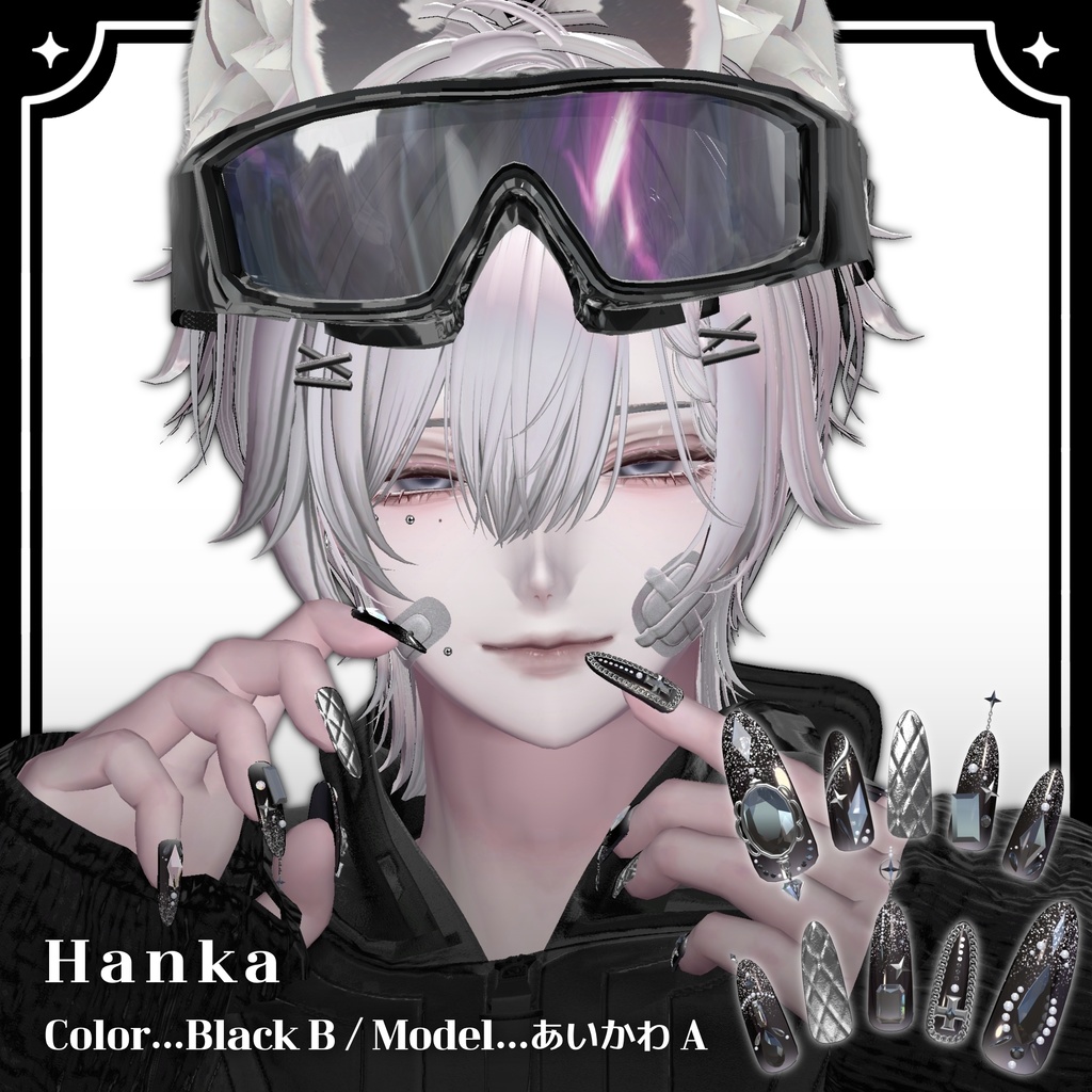 【VRChat向け3Dネイル】LS_Nail02💎◆