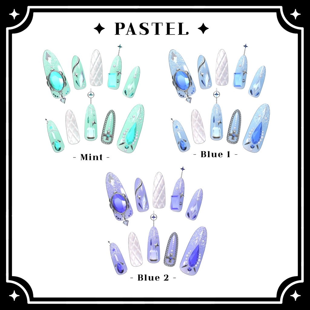 【VRChat向け3Dネイル】LS_Nail02💎◆