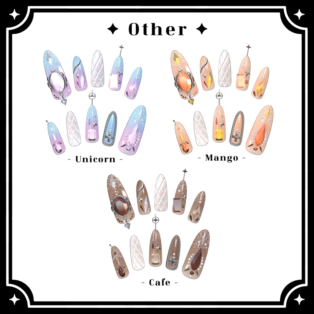 【VRChat向け3Dネイル】LS_Nail02💎◆