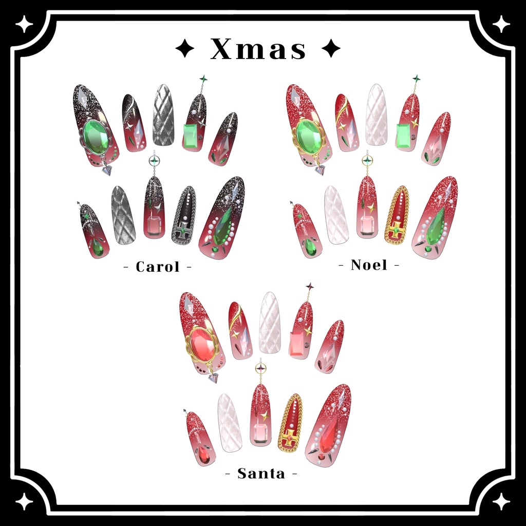 【VRChat向け3Dネイル】LS_Nail02💎◆