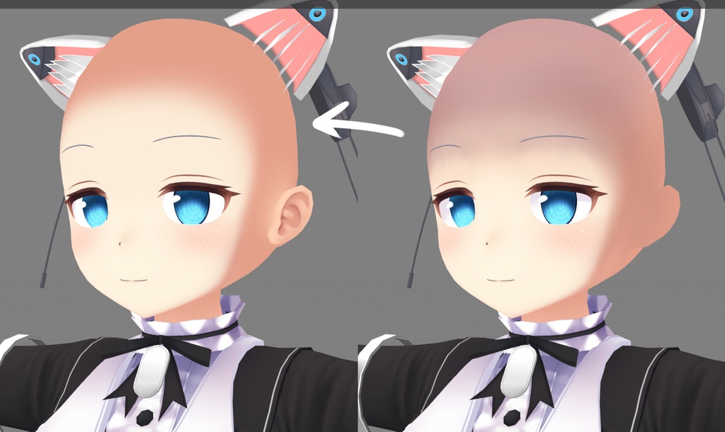 ますきゃっと用おでこテクスチャ+人耳テクスチャ【量産型のらきゃっとぷらす用】