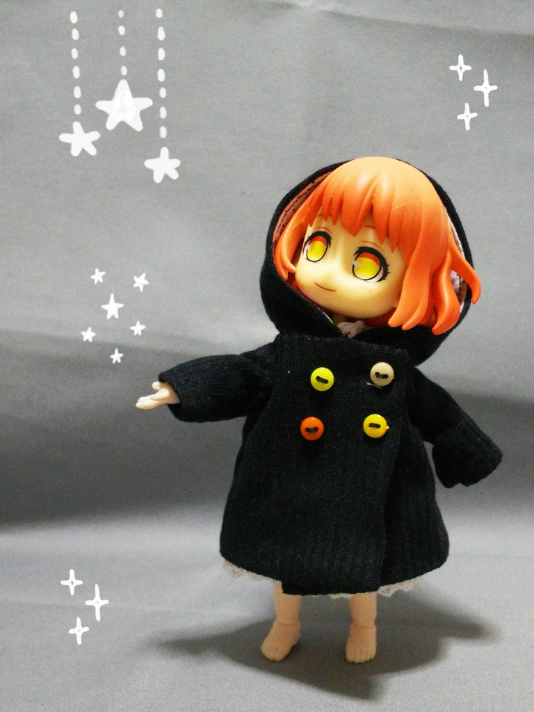 オビツ11サイズ フード付きコート