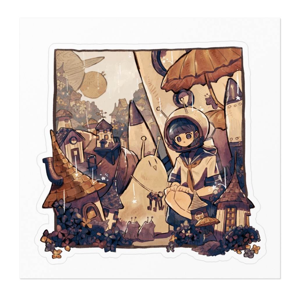 雨の星 ステッカー