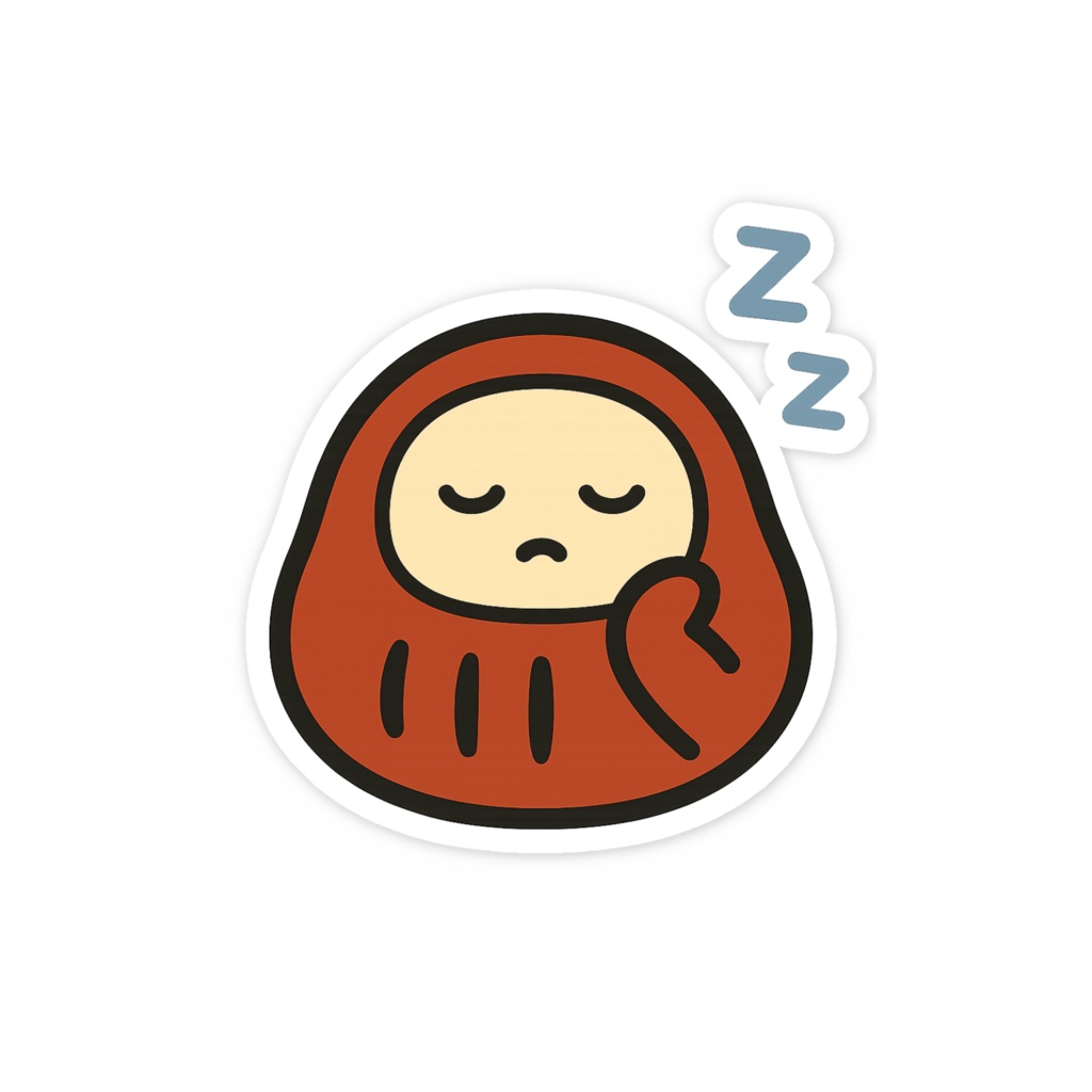 ねむけだるま「頬づえ」スマホステッカー