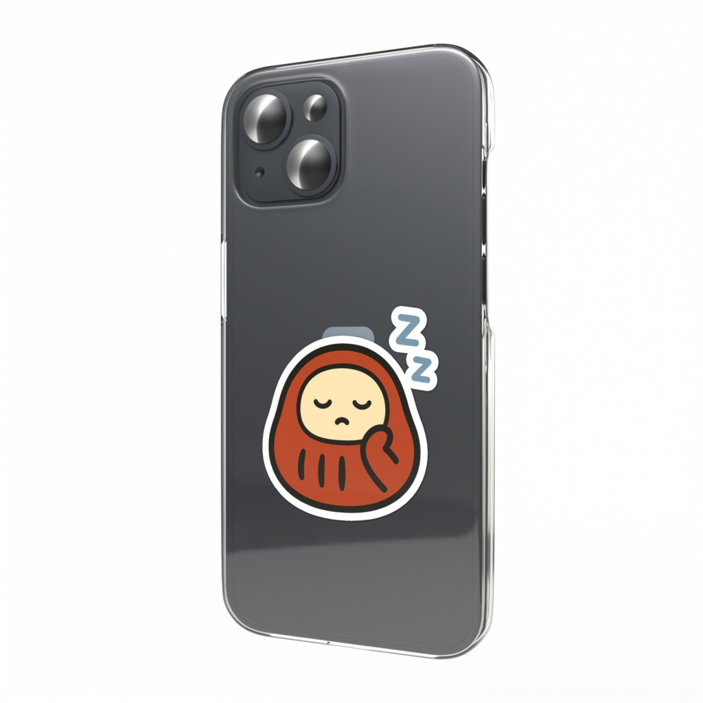 ねむけだるま「頬づえ」スマホステッカー