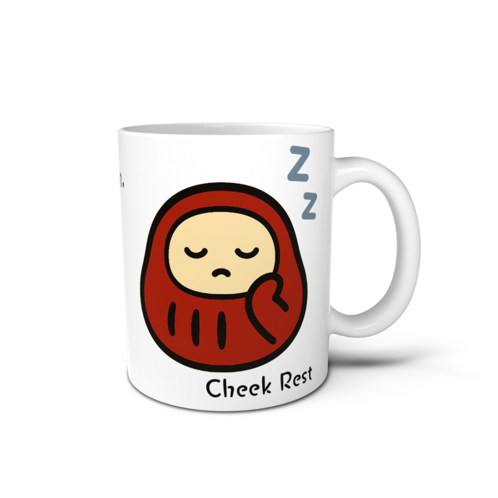 ねむけだるま マグカップ – Cheek Rest｜Too Sleepy to Function.