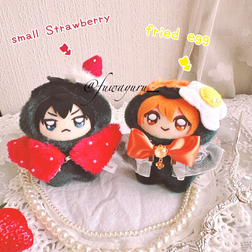 【10/25(土) 21時(予定)から】 めだまやき再頒布 ぬいカチューシャ みにいちご&めだまやき