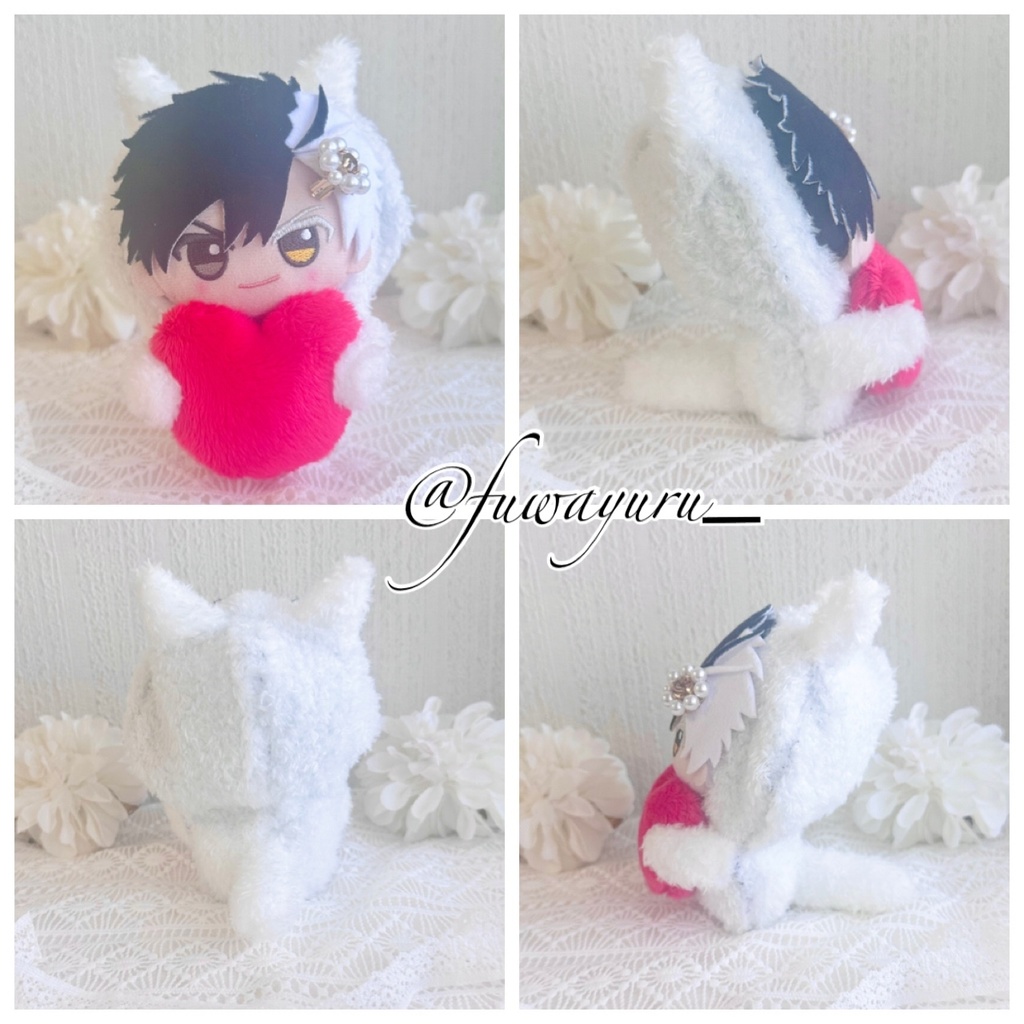 愛されハートぬくもりWhite(ちびぐるみサイズ着ぐるみ)