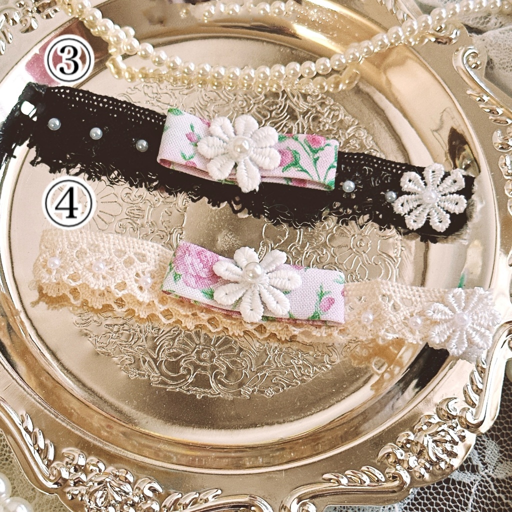 3/29 22時~ Lace & Flower Ribbong(ぬいぐるみ用チョーカー・ストール)