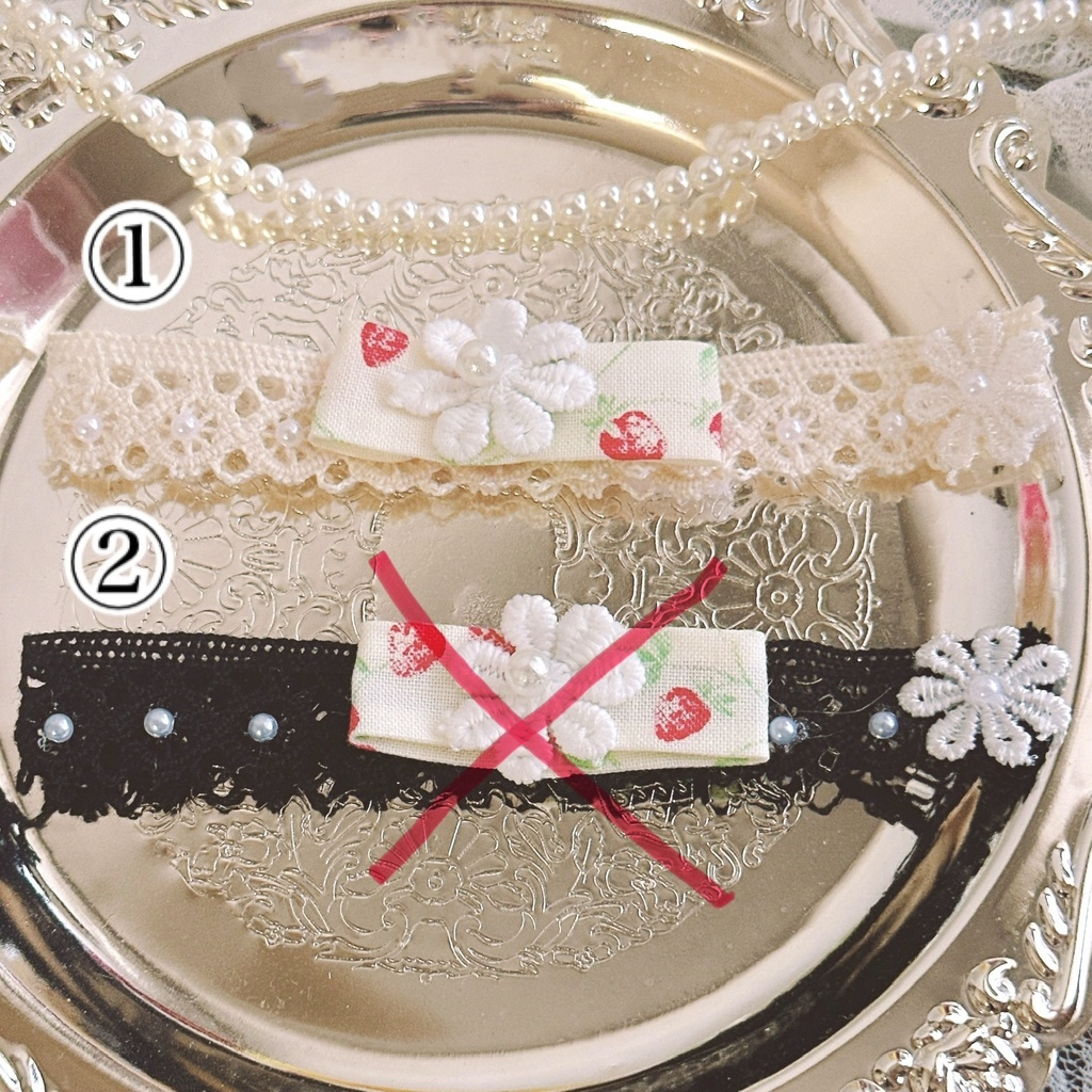 5/9 22時~ Lace & Flower Ribbong(ぬいぐるみ用チョーカー・ストール)