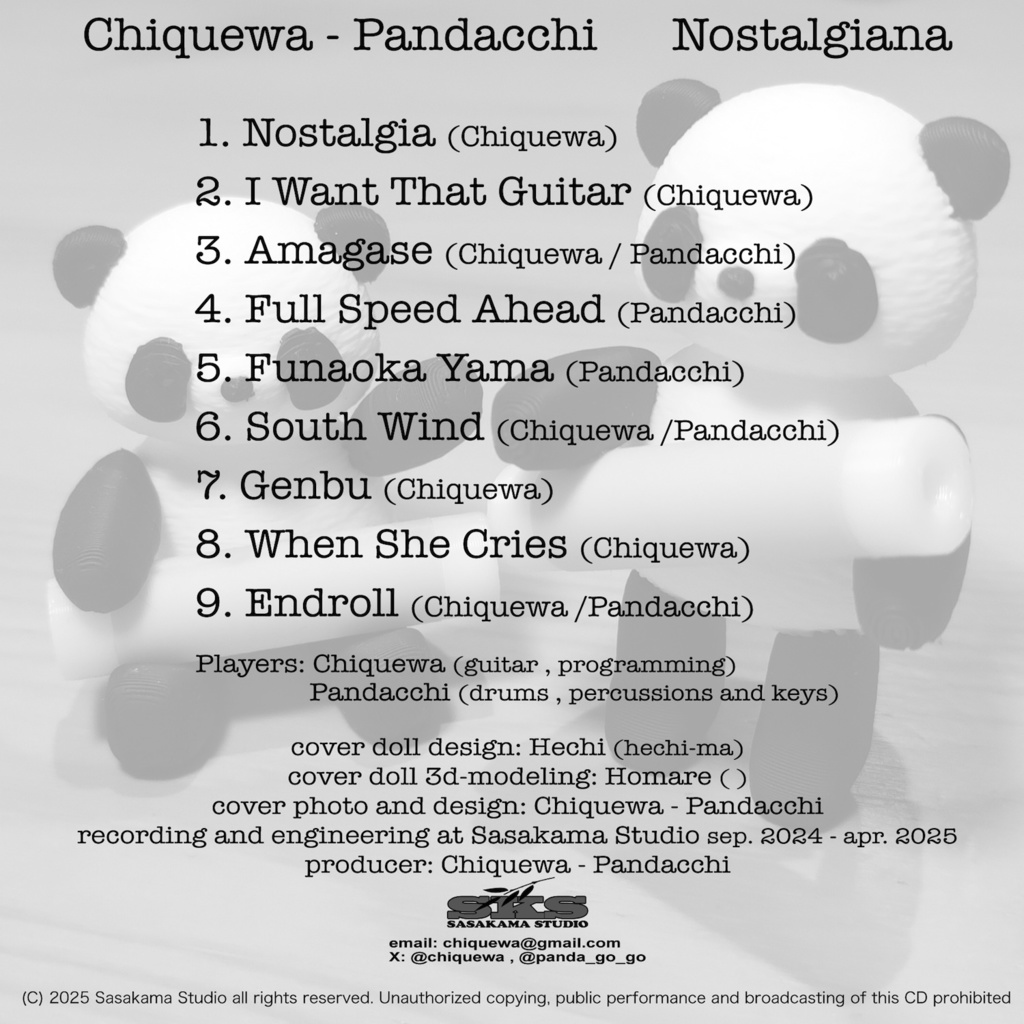 【インストアルバム CD】Nostalgiana / Chiquewa - ぱんだっち