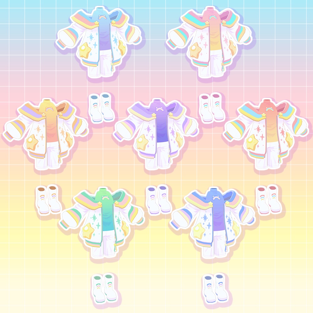 【アバター非依存3D衣装】ゆめポップジャケット/ワンピース