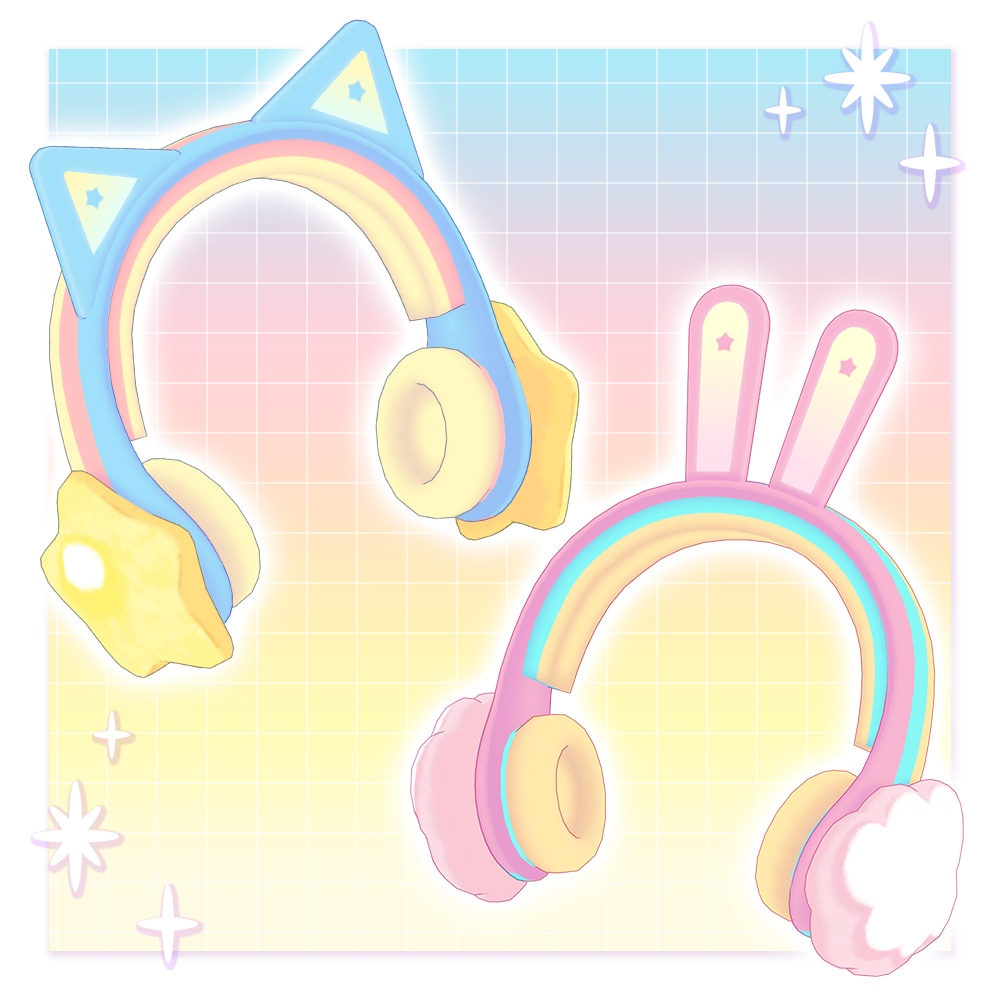 【MA対応】ゆめポップヘッドホン【3Dアクセサリー】